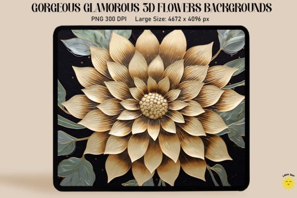 3D Dahlia Mosaic Graphics & Backgrounds