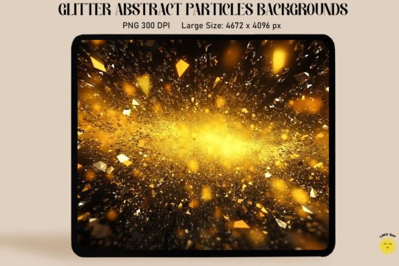 Abstract Yellow Particles Backgrounds: Graphics & Design Assets
