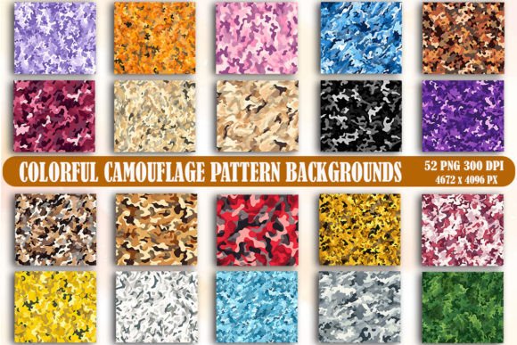 Colorful Camouflage Pattern Backgrounds Graphics