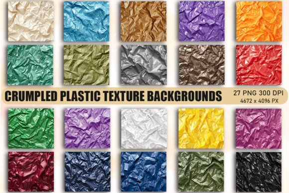 Crumpled Plastic Texture Backgrounds Graphics