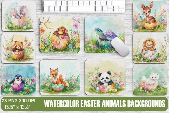 Cute Animals in Easter Egg Backgrounds
