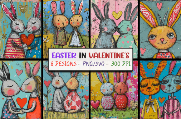 Easter in Valentines Backgrounds SVG PNG Graphics