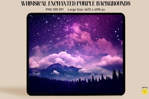 Enchanted Purple Night Sky Graphics & Backgrounds