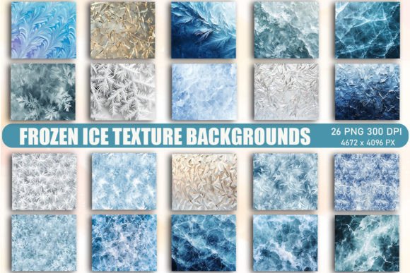 Frozen Ice Texture Backgrounds: Graphics & Backgrounds