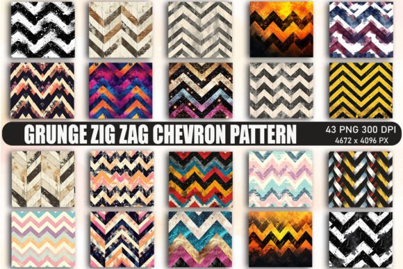 Grunge Chevron Pattern Backgrounds Graphics