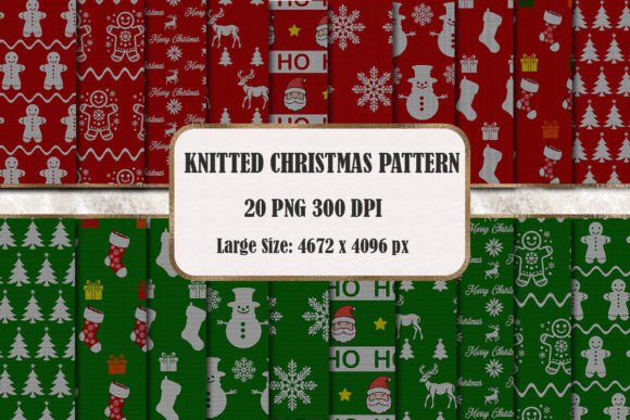 Knitted Christmas Pattern Backgrounds: Graphics & Backgrounds