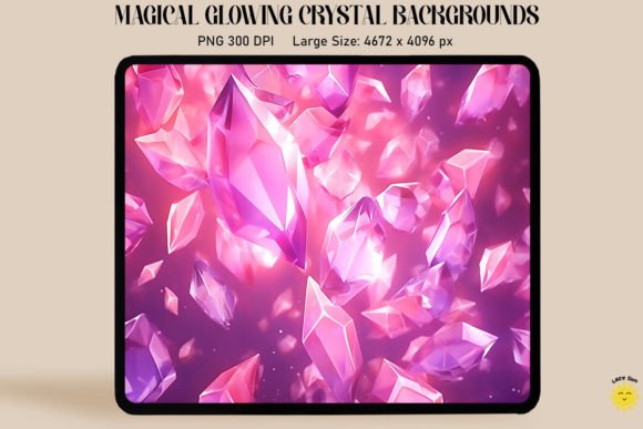 Magical Glowing Pink Crystal Backgrounds Graphics