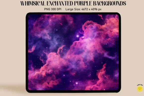 Purple Smoke and Stars Backgrounds