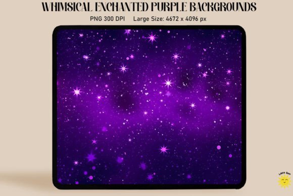 Purple Space with Stars Backgrounds Graphics