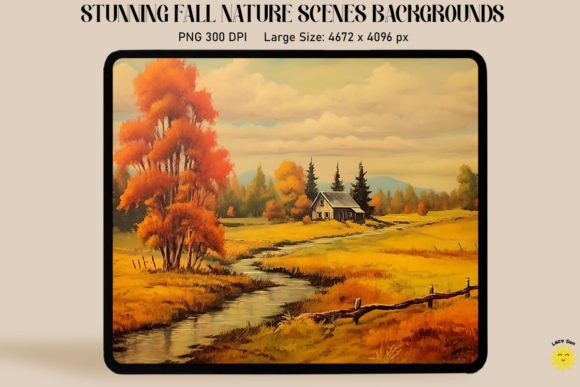 Vintage Fall Landscape Backgrounds Graphics