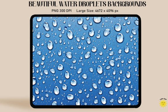 Water Drops on Blue Backgrounds Graphics