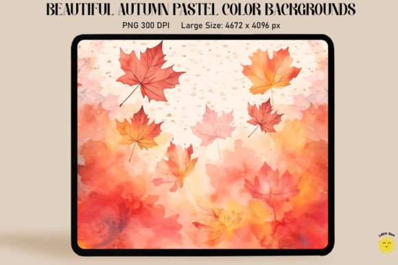 Watercolor Maple Leaves Backgrounds: Soft Autumn Graphics