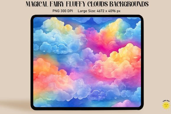 Watercolor Rainbow Clouds Backgrounds Graphics