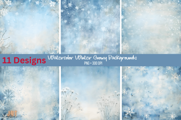 Watercolor Winter Snowy Backgrounds PNG