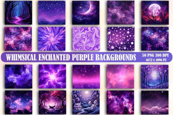 Whimsical Enchanted Purple Backgrounds